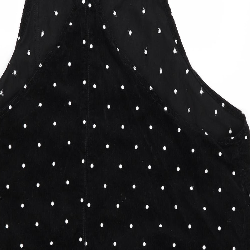 TU Womens Black Polka Dot  Pinafore/Dungaree Dress  Size 22