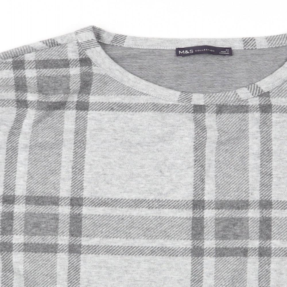 M&S Womens Multicoloured Check  Pullover Jumper Size 22