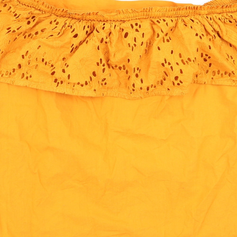 Warehouse Womens Yellow   Basic Blouse Size 12