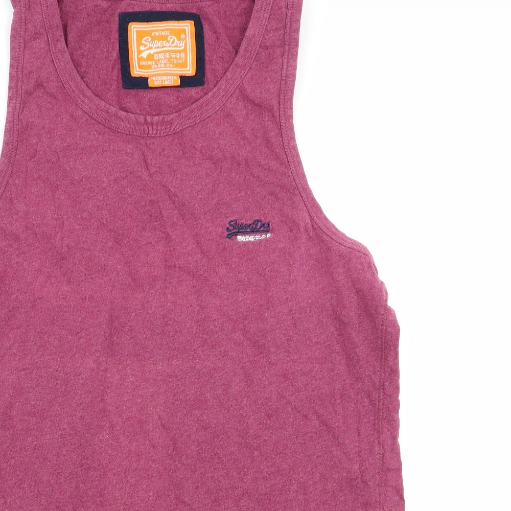 Superdry Mens Red    T-Shirt Size L  - tank top