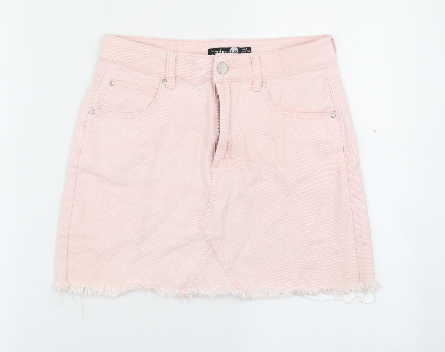 Boohoo Womens Pink   Flare Skirt Size 8