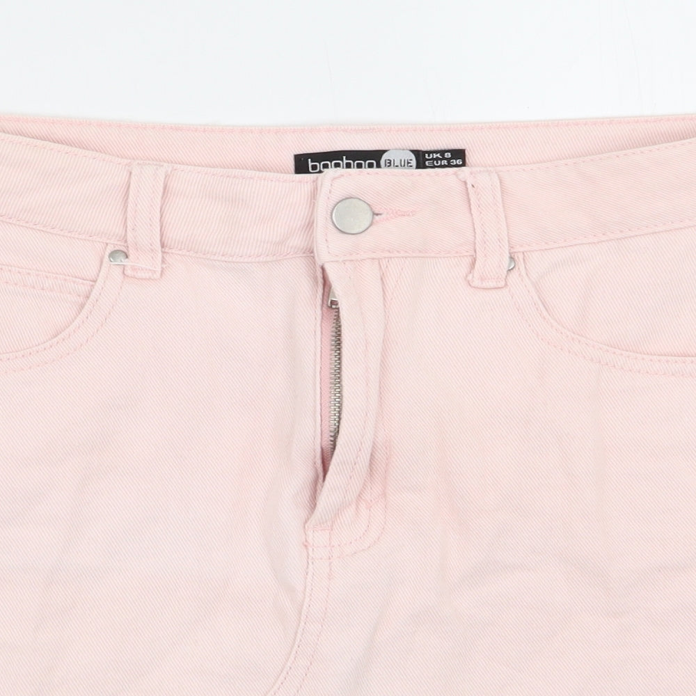 Boohoo Womens Pink   Flare Skirt Size 8