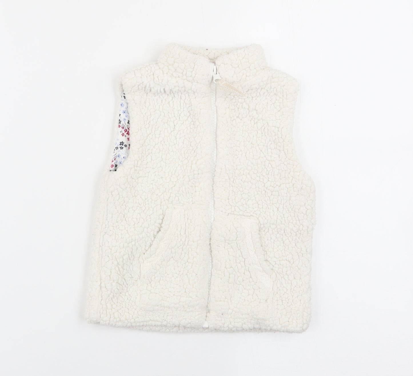 M&Co Girls White   Gilet Jacket Size 12-18 Months