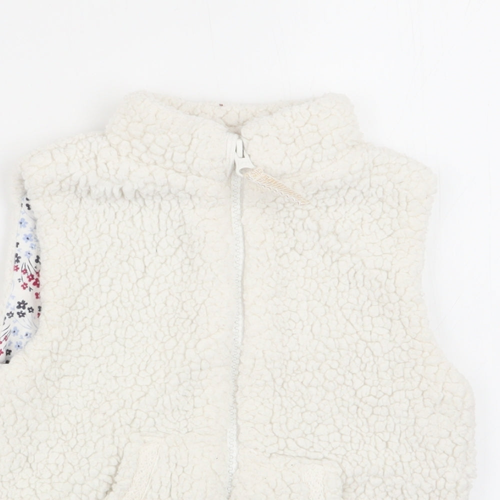 M&Co Girls White   Gilet Jacket Size 12-18 Months