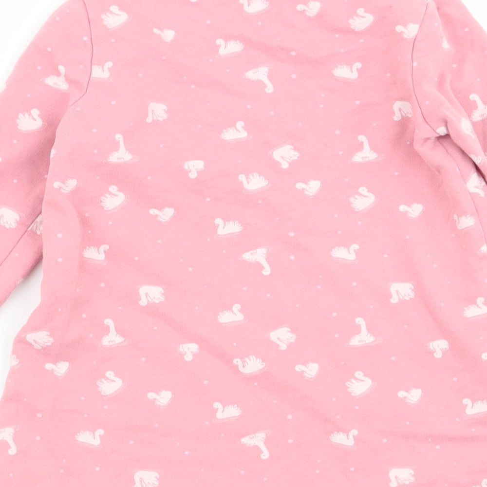 Asda George Girls Pink Animal Print  Jumper Dress  Size 12-18 Months