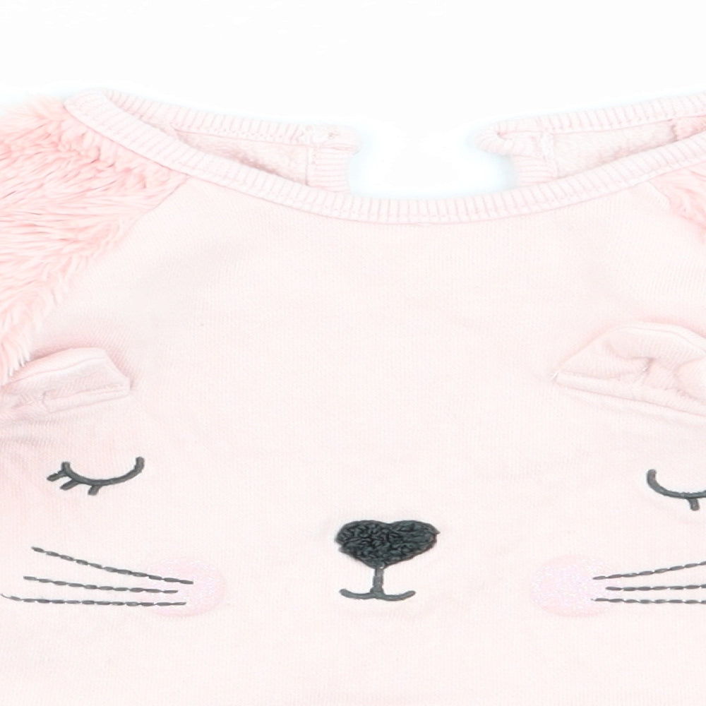 Asda George Girls Pink   Pullover Jumper Size 9-12 Months