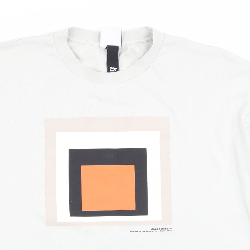 Zara Mens Ivory    T-Shirt Size M