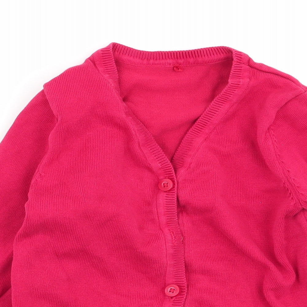 Asda George Girls Red   Cardigan Jumper Size 4-5 Years  - school cardigan