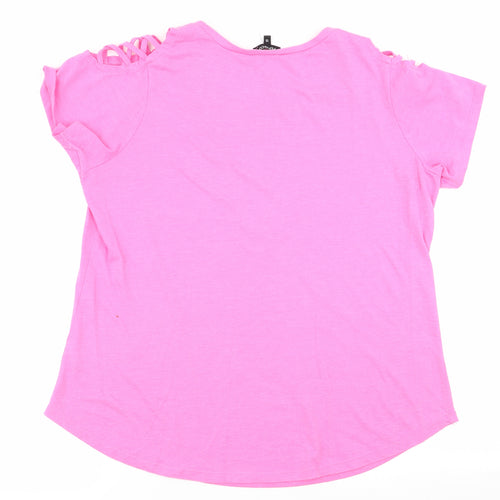 pep and co Womens Pink   Basic T-Shirt Size 16