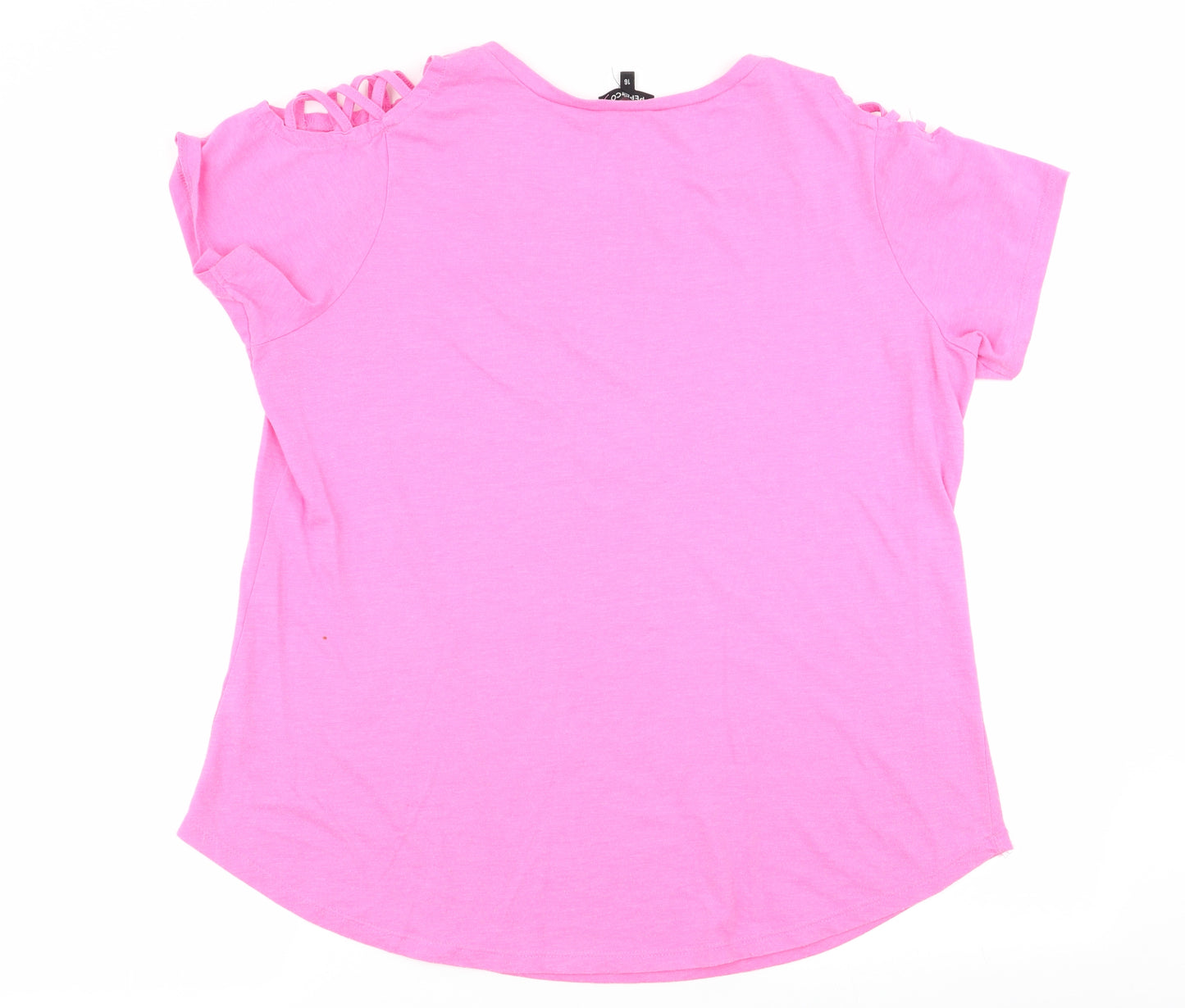pep and co Womens Pink   Basic T-Shirt Size 16
