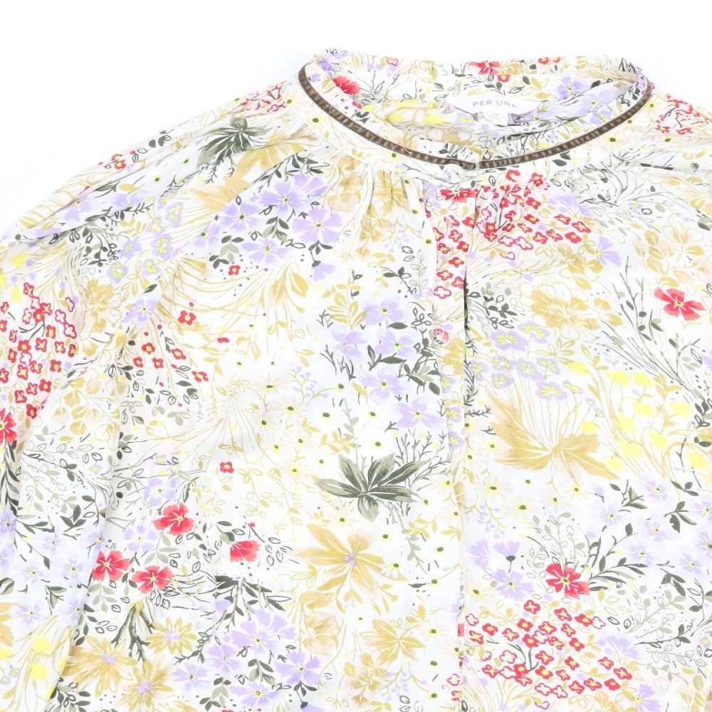 Per Una Womens Multicoloured Floral  Basic Blouse Size 14