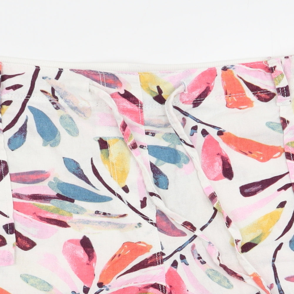 M&S Womens Multicoloured Floral  Chino Shorts Size 14 - Stretch waistband