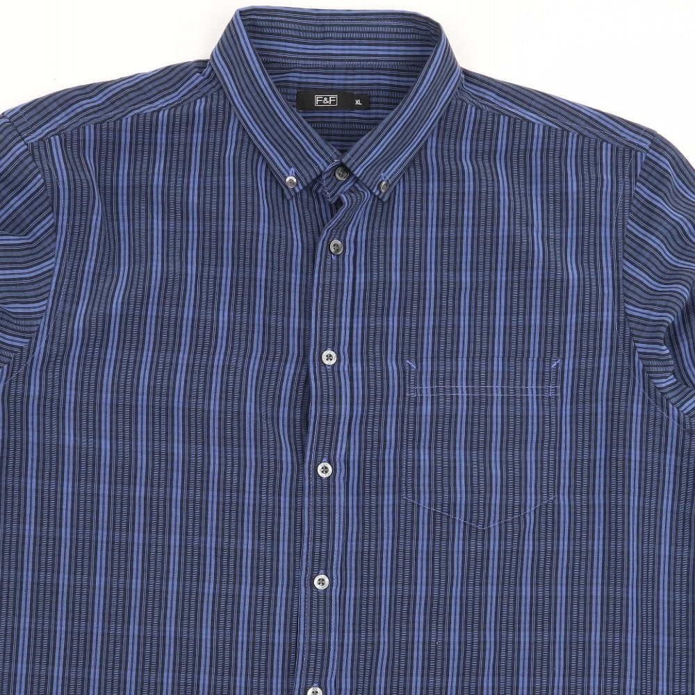 F&F Mens Multicoloured Striped   Button-Up Size XL