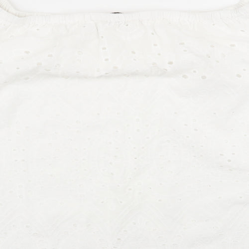 F&F Womens White Geometric  Basic Blouse Size 14
