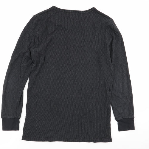 F&F Womens Grey Striped  Basic T-Shirt Size L