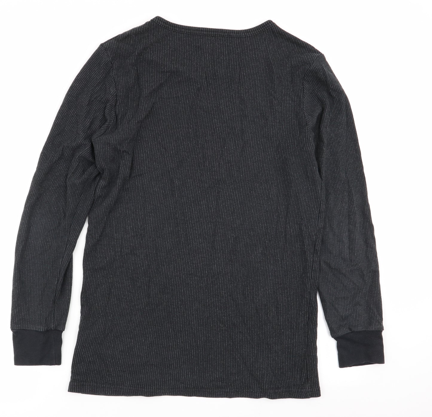 F&F Womens Grey Striped  Basic T-Shirt Size L