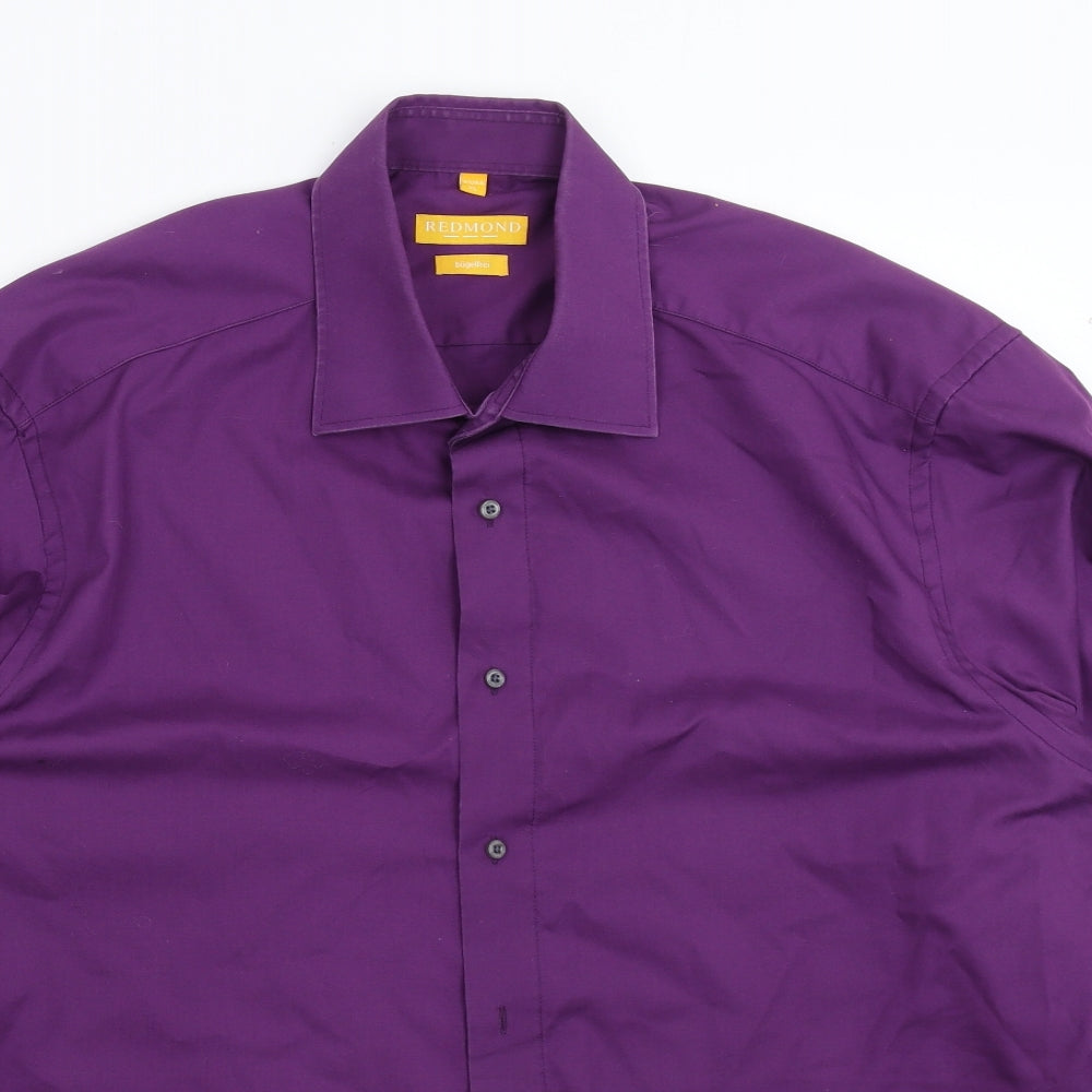 Redmond Mens Purple    Dress Shirt Size 2XL