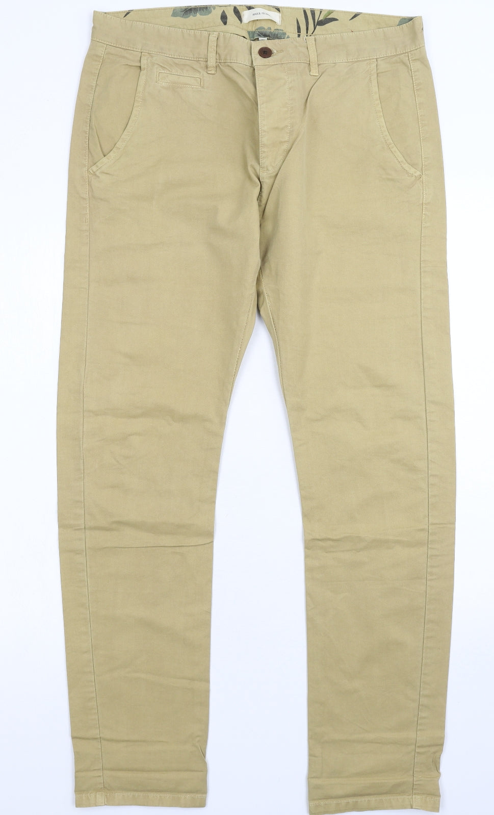 River Island Mens Beige   Chino Trousers Size 32 L32 in