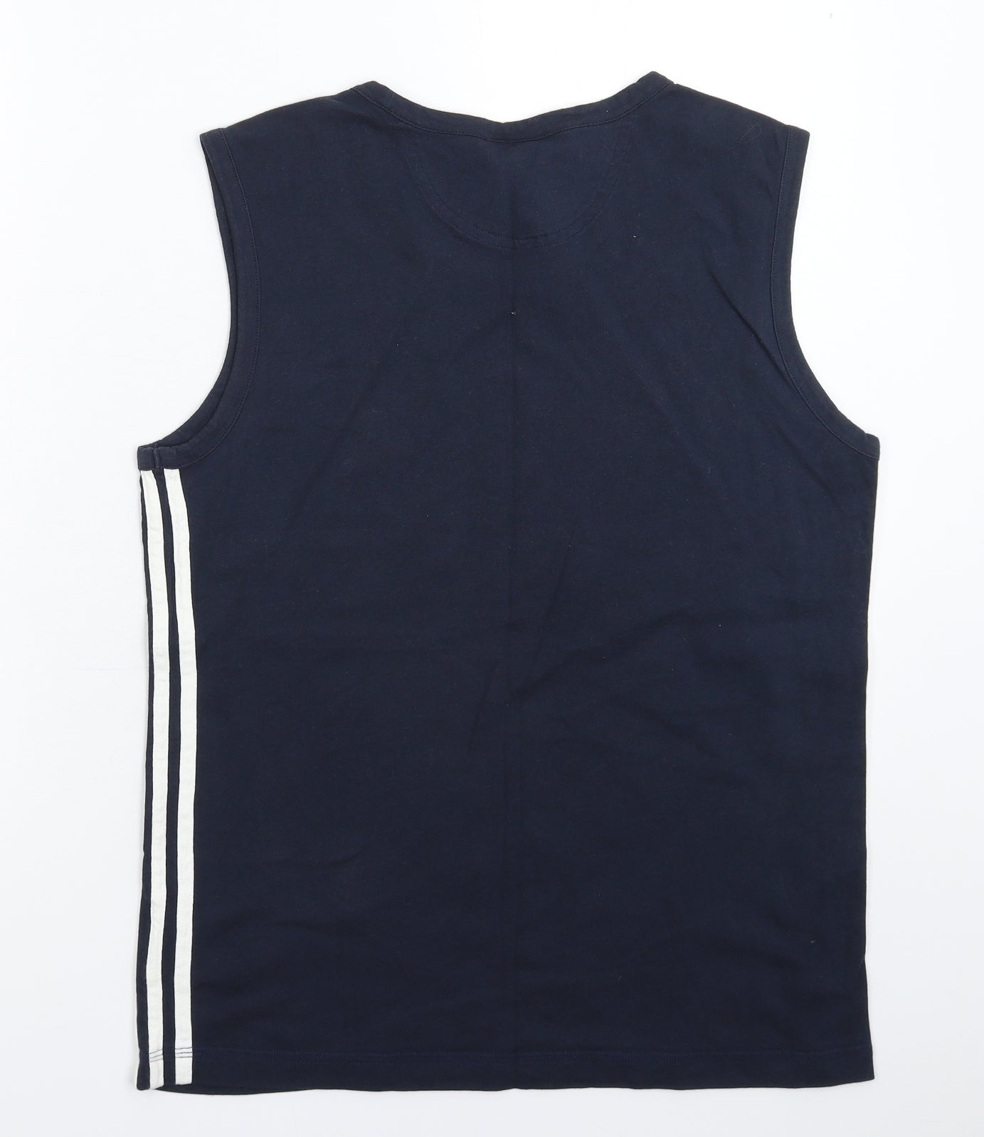 adidas Mens Blue Striped  Basic Tank Size M