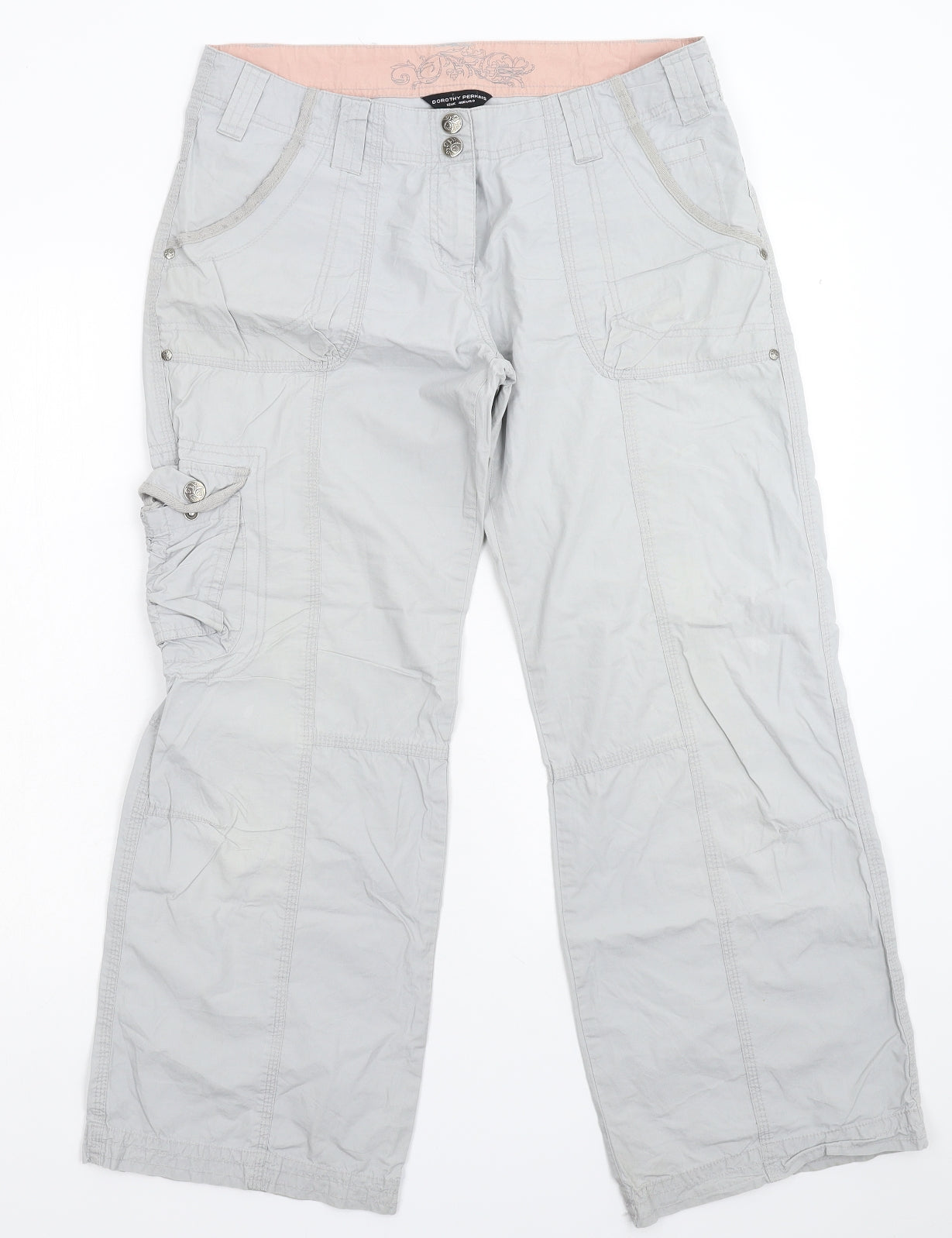 Dorothy Perkins Womens Grey   Cargo Trousers Size 12 L27 in
