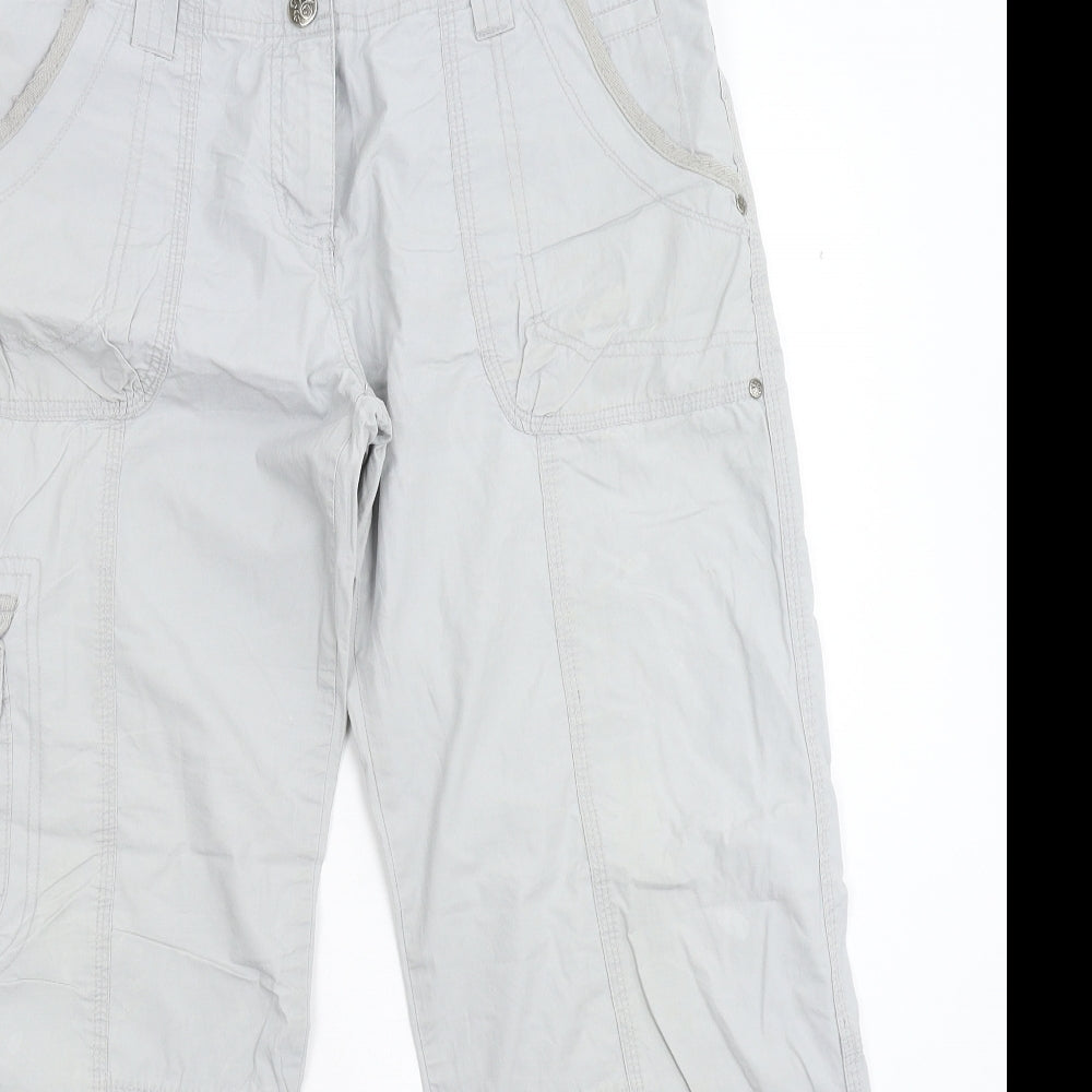 Dorothy Perkins Womens Grey   Cargo Trousers Size 12 L27 in