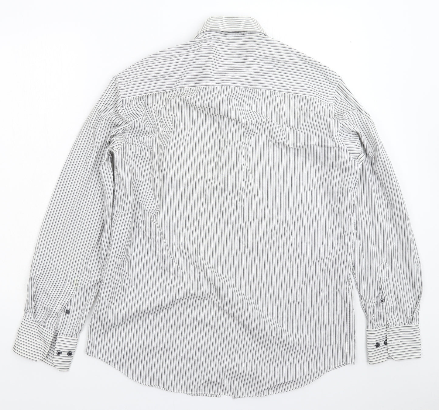 NEXT Mens White Striped   Dress Shirt Size 16