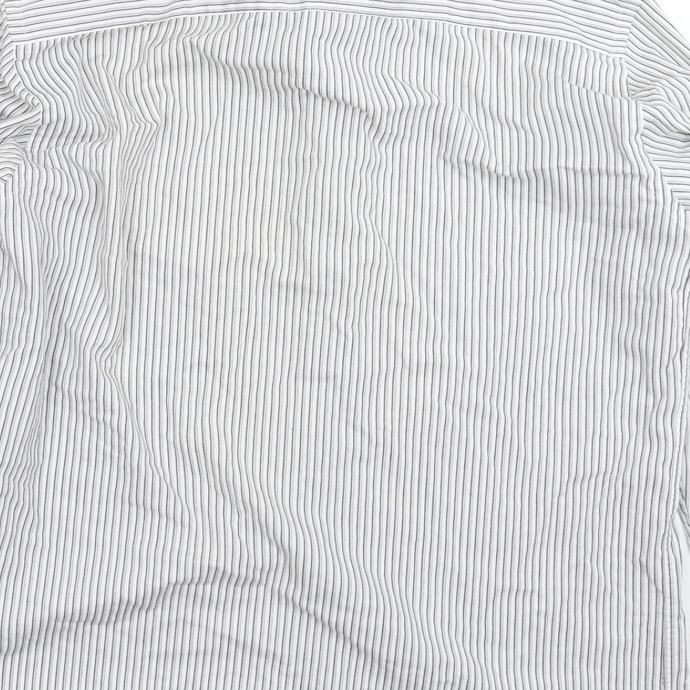 NEXT Mens White Striped   Dress Shirt Size 16