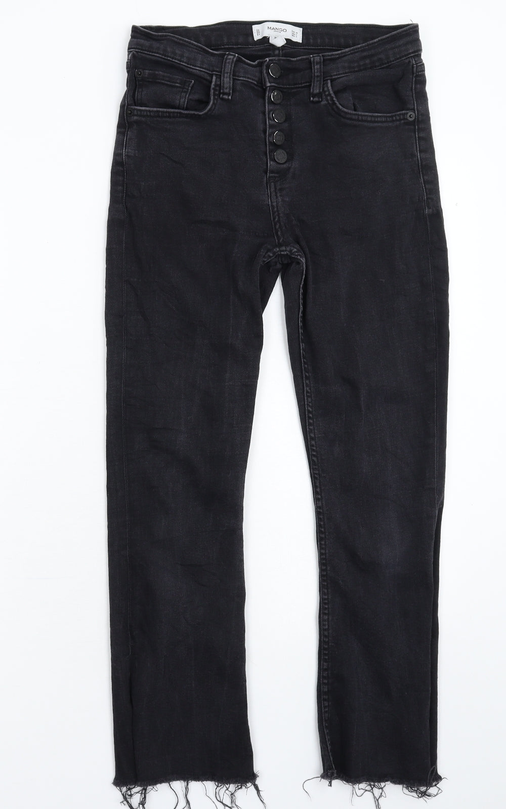 Mango Womens Black  Denim Skinny Jeans Size 8 L25 in