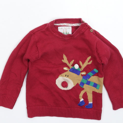 Merc Girls Pink  Knit Pullover Jumper Size 2-3 Years