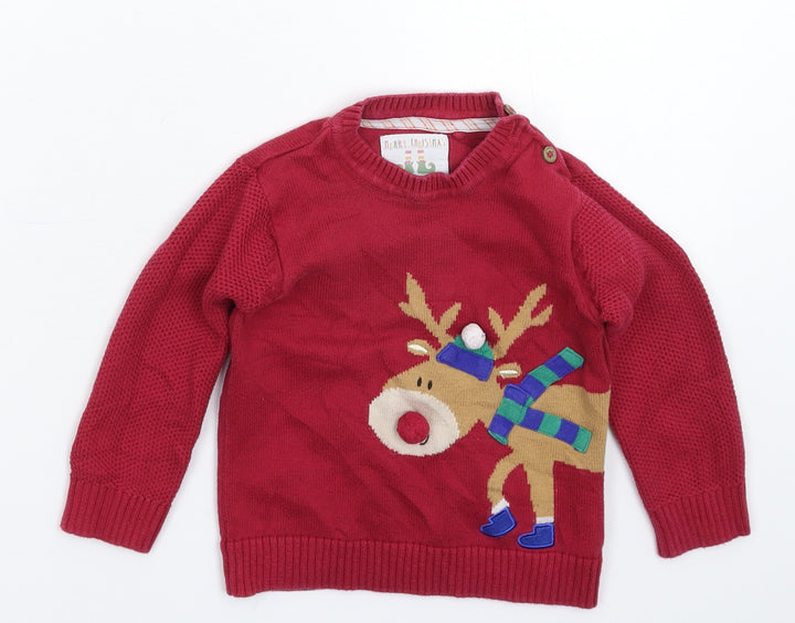 Merc Girls Pink  Knit Pullover Jumper Size 2-3 Years