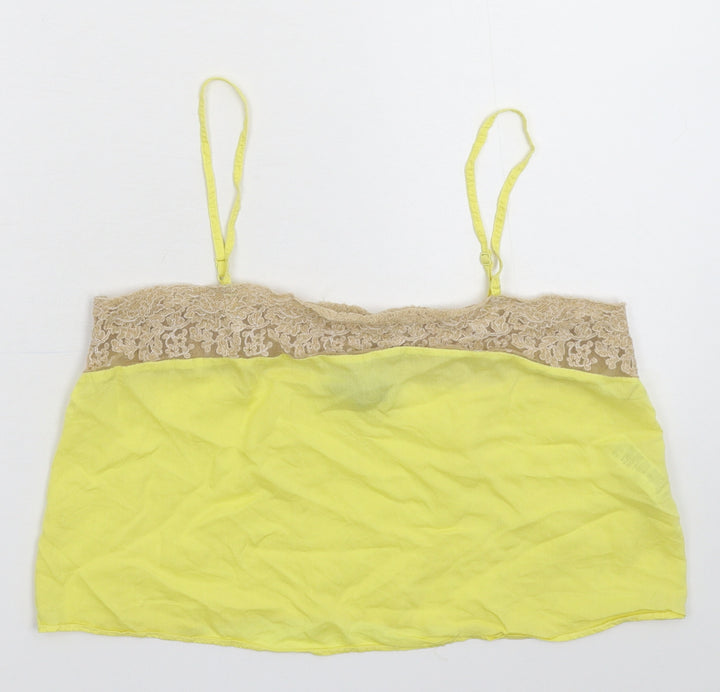 Topshop Womens Yellow Cropped Tank Size 10