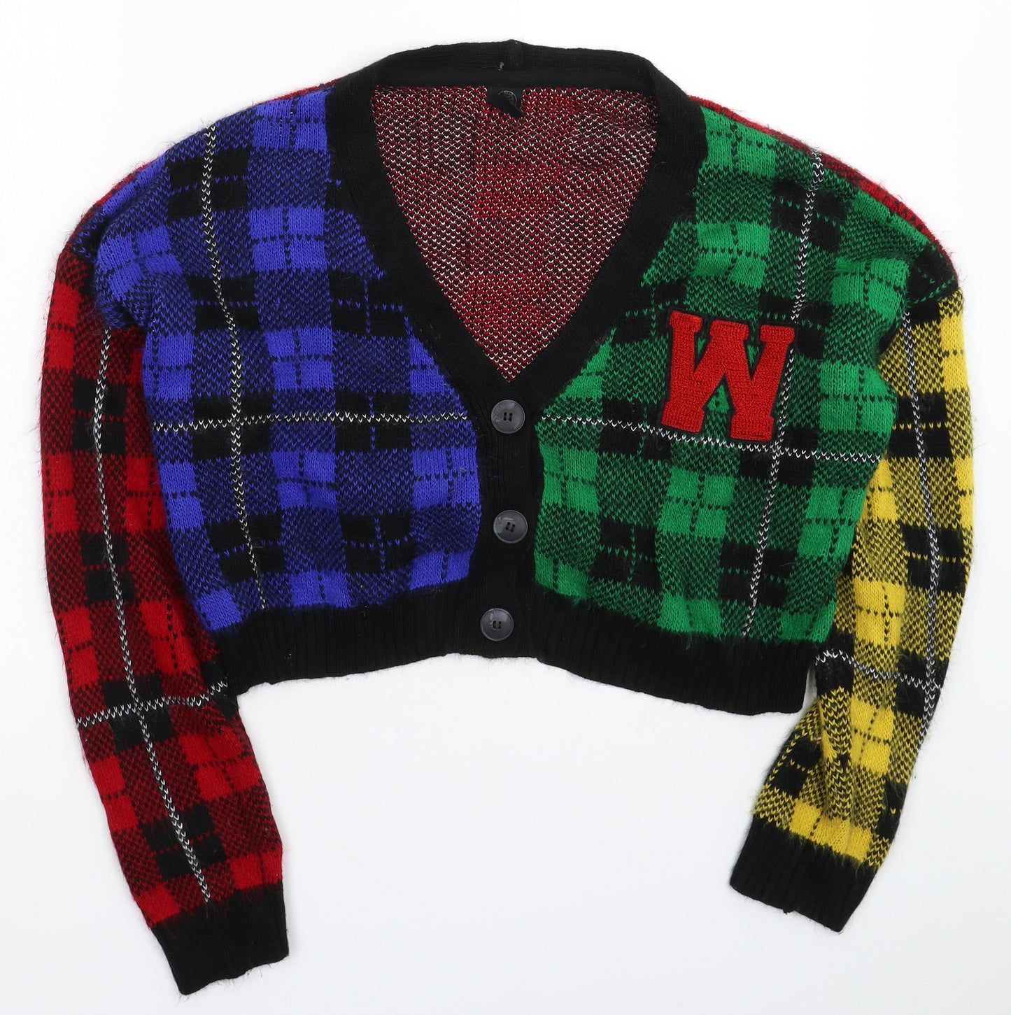 Urban Outfitters Womens Multicoloured Check Knit Cardigan Jumper Size M
