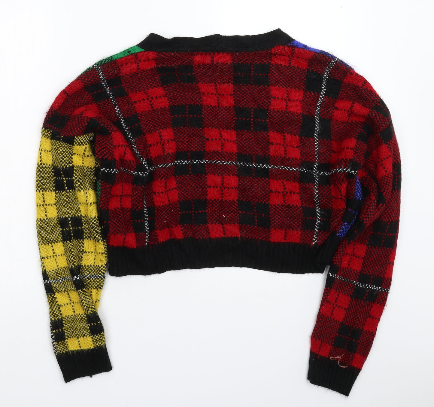 Urban Outfitters Womens Multicoloured Check Knit Cardigan Jumper Size M