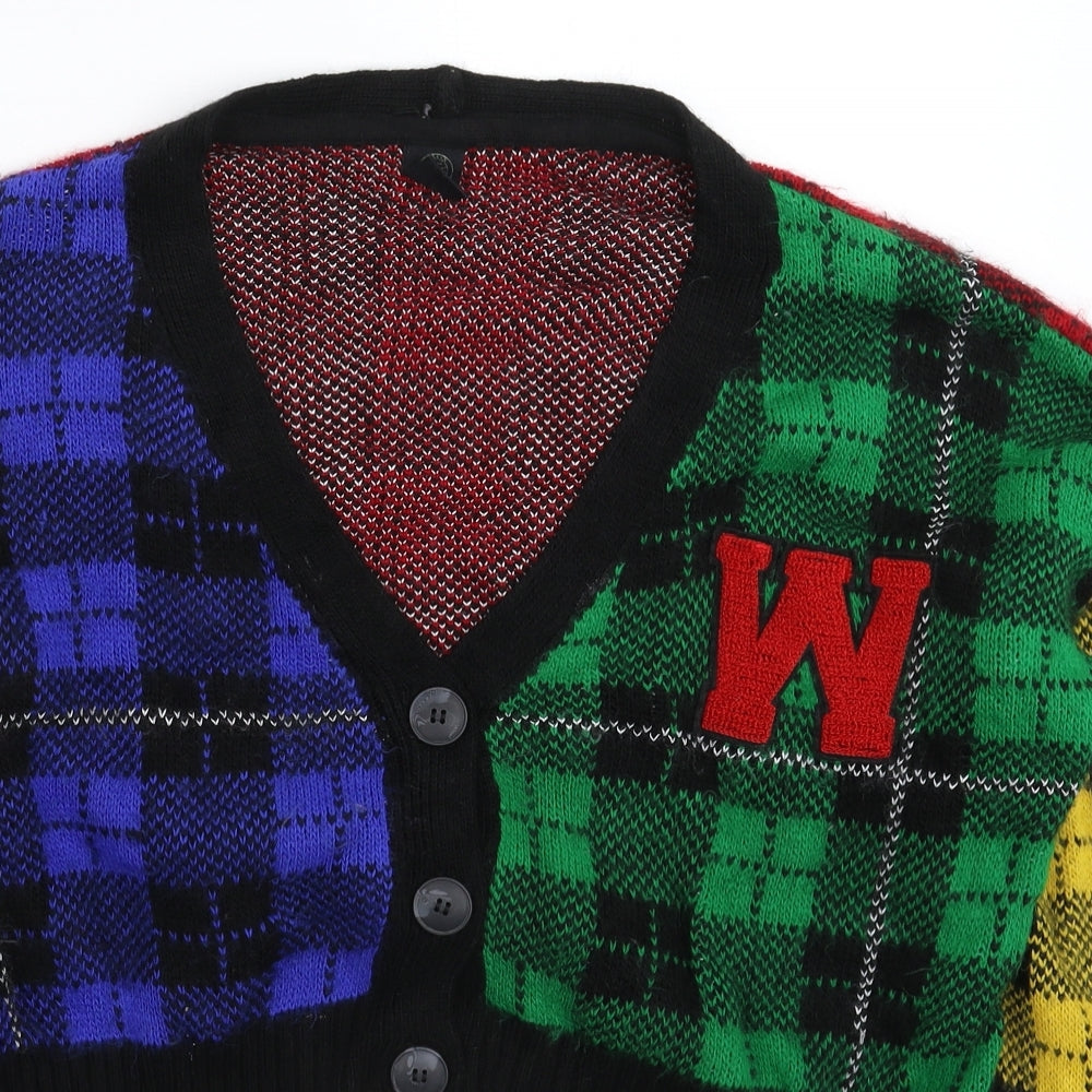 Urban Outfitters Womens Multicoloured Check Knit Cardigan Jumper Size M