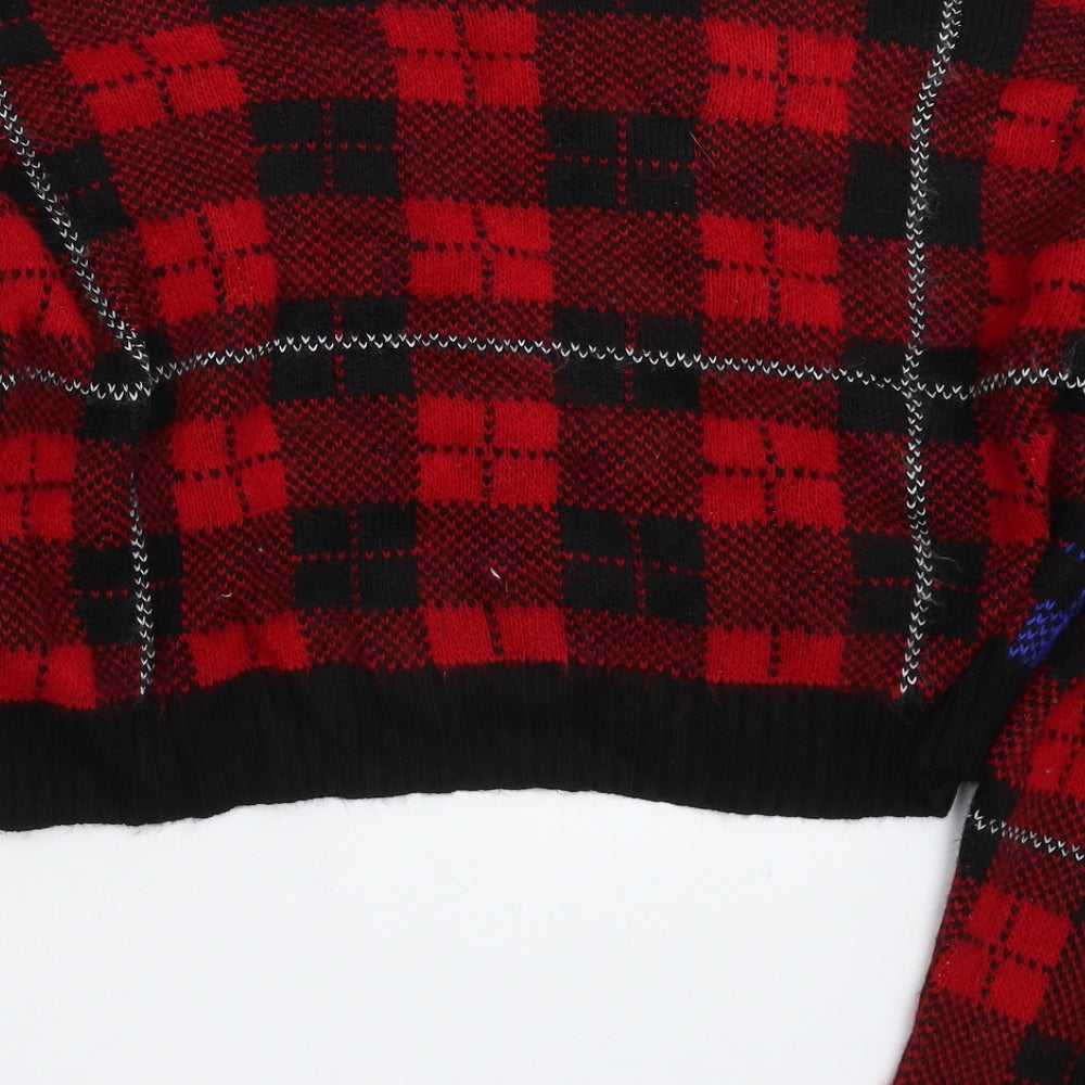 Urban Outfitters Womens Multicoloured Check Knit Cardigan Jumper Size M