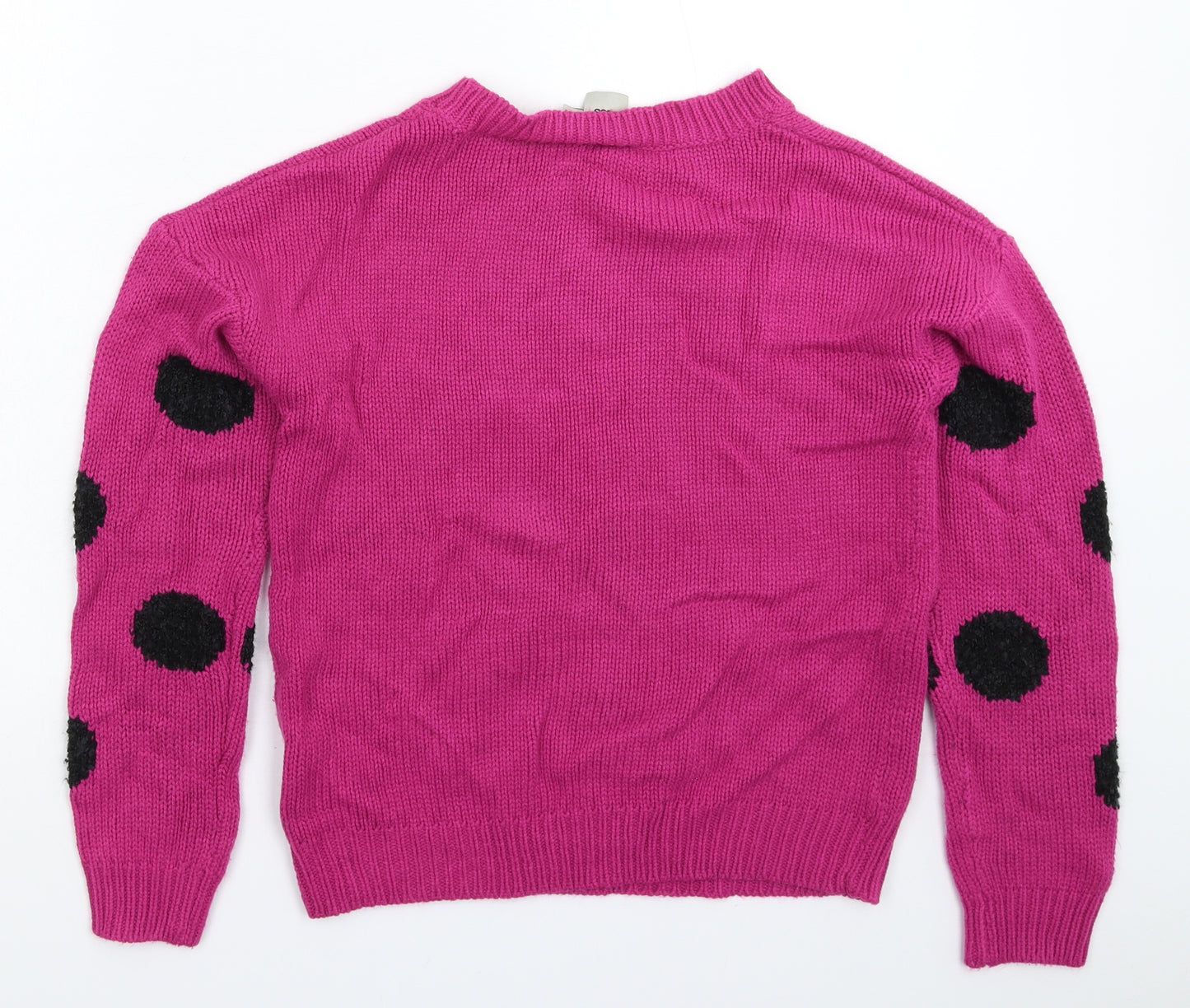 ASOS Womens Pink Polka Dot Knit Pullover Jumper Size 10