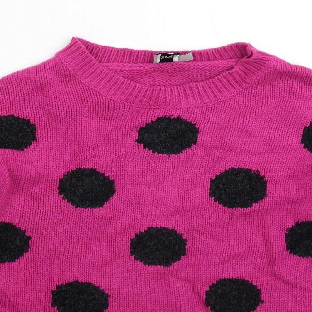 ASOS Womens Pink Polka Dot Knit Pullover Jumper Size 10