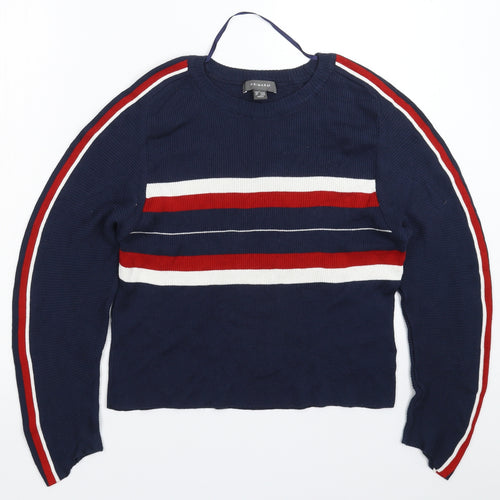 Primark Womens Blue Striped Knit Pullover Jumper Size 14