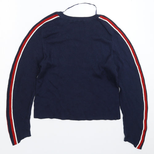 Primark Womens Blue Striped Knit Pullover Jumper Size 14