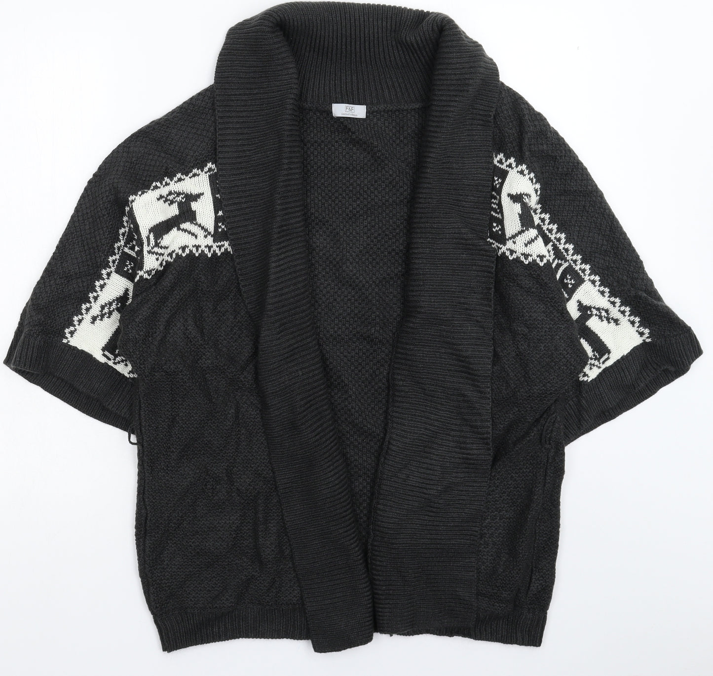 F&F Womens Grey  Knit Cardigan Jumper Size 12