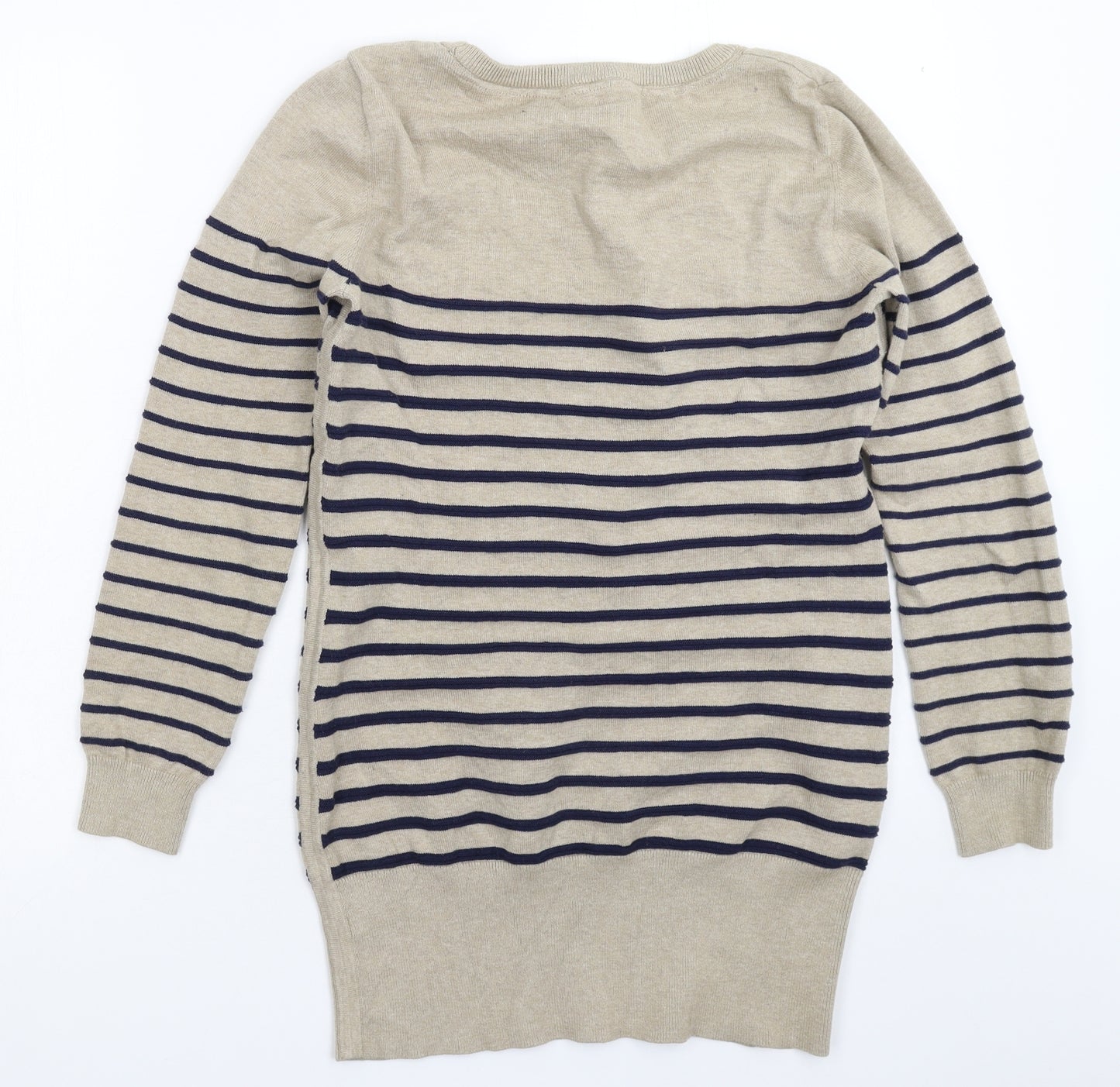 Crew Clothing Womens Grey Striped Knit Pullover Jumper Size 12