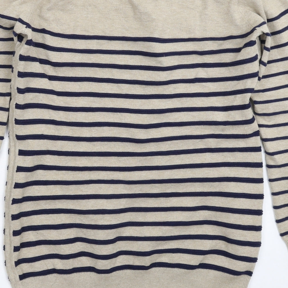 Crew Clothing Womens Grey Striped Knit Pullover Jumper Size 12