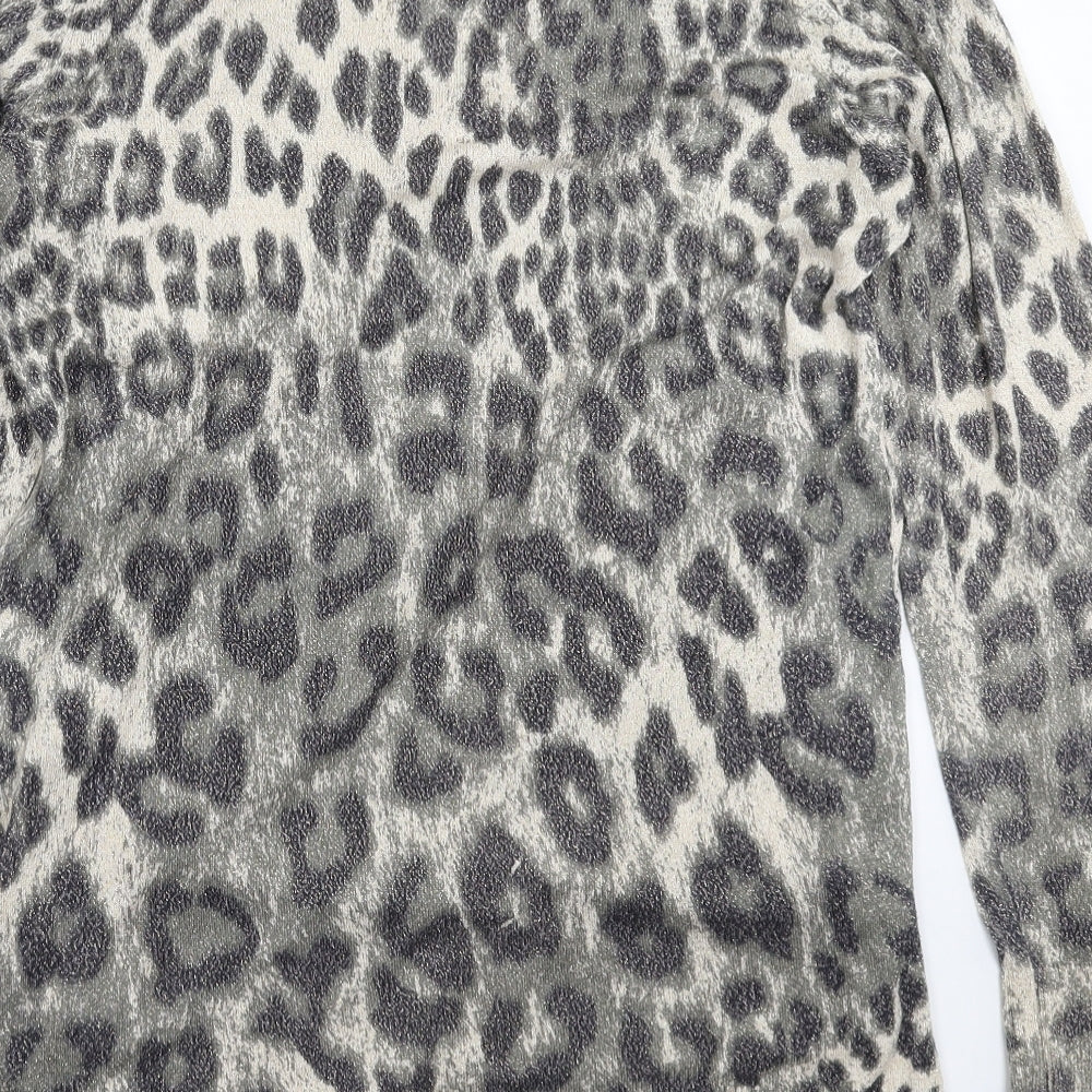 F&F Womens Multicoloured Animal Print Knit Pullover Jumper Size 18