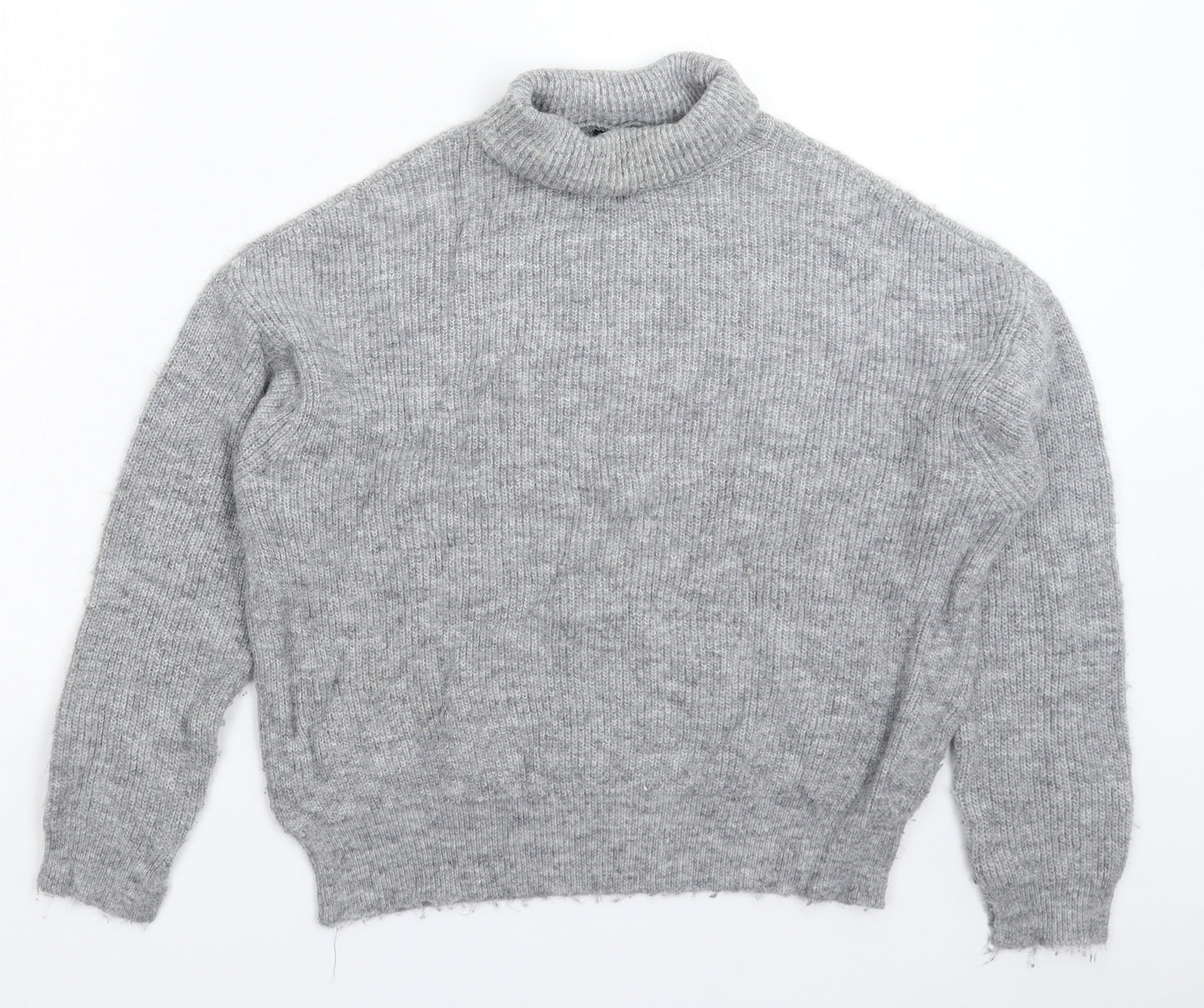 Mango Womens Grey  Knit Pullover Jumper Size S