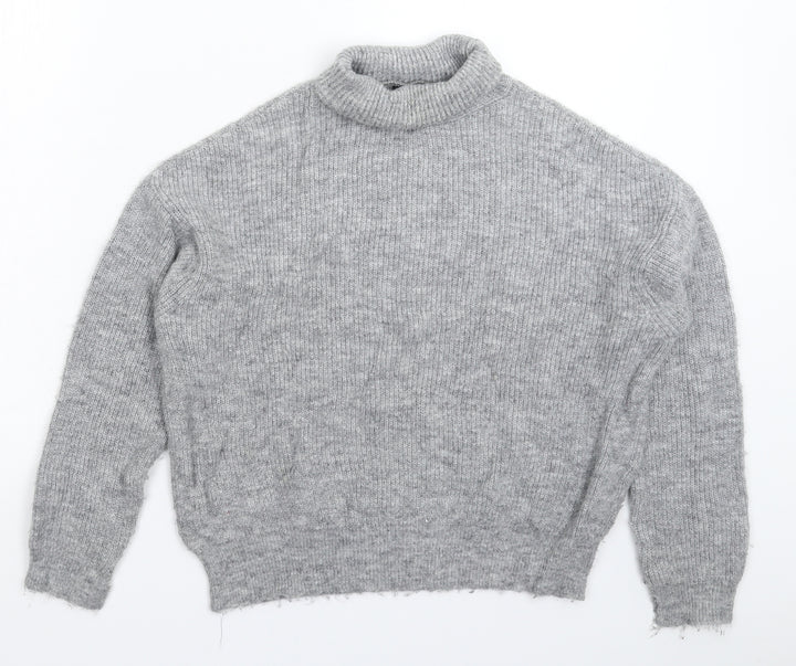 Mango Womens Grey Knit Pullover Jumper Size S