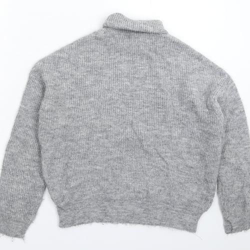 Mango Womens Grey  Knit Pullover Jumper Size S