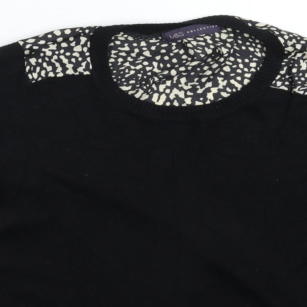 Marks and Spencer Womens Black  Knit Pullover Jumper Size 8
