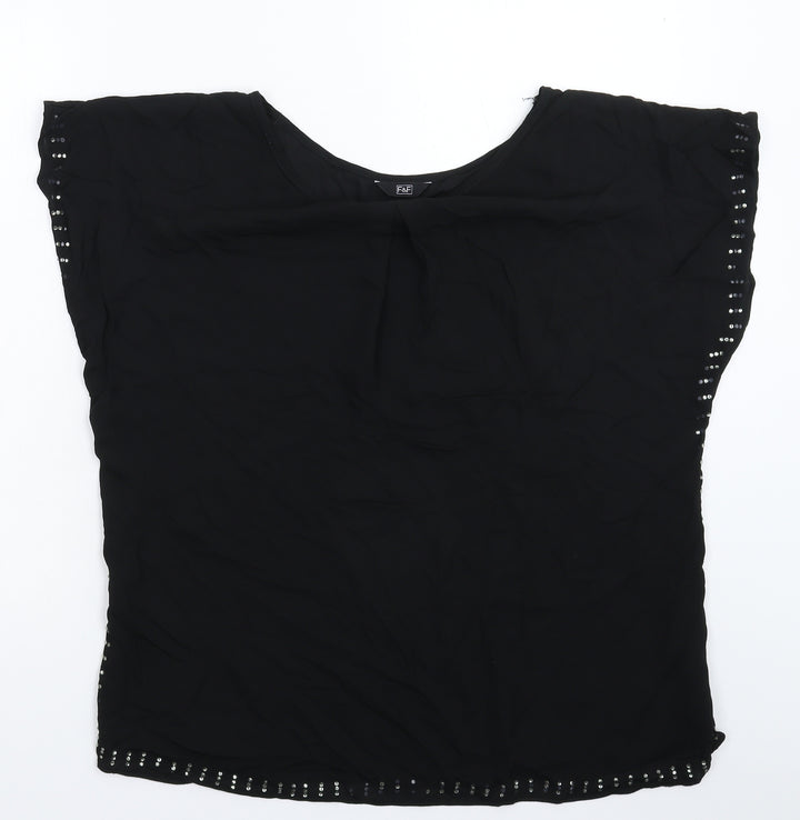 F&F Womens Black Basic Blouse Size 10