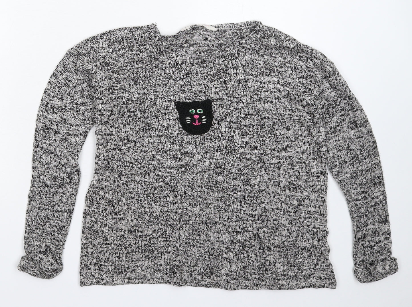 H&M Girls Grey  Knit Pullover Jumper Size 9-10 Years