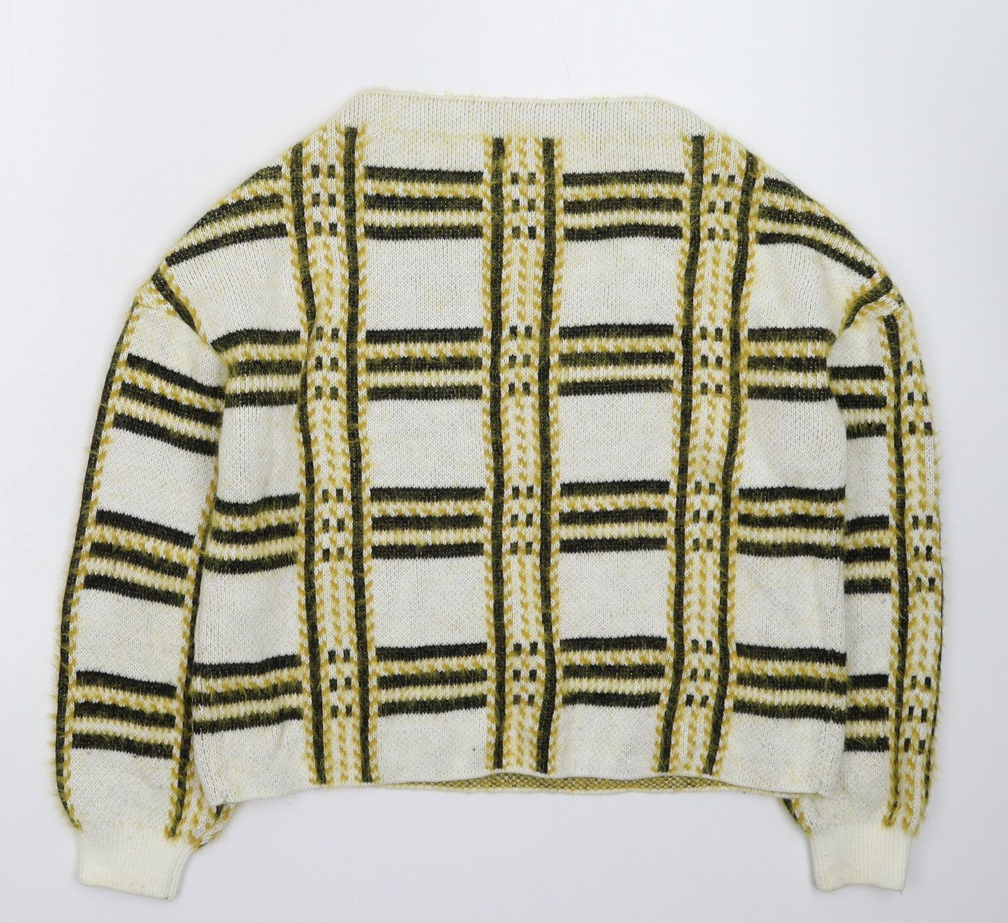 River Island Womens Multicoloured Check Knit Pullover Jumper Size 8  - Oversized